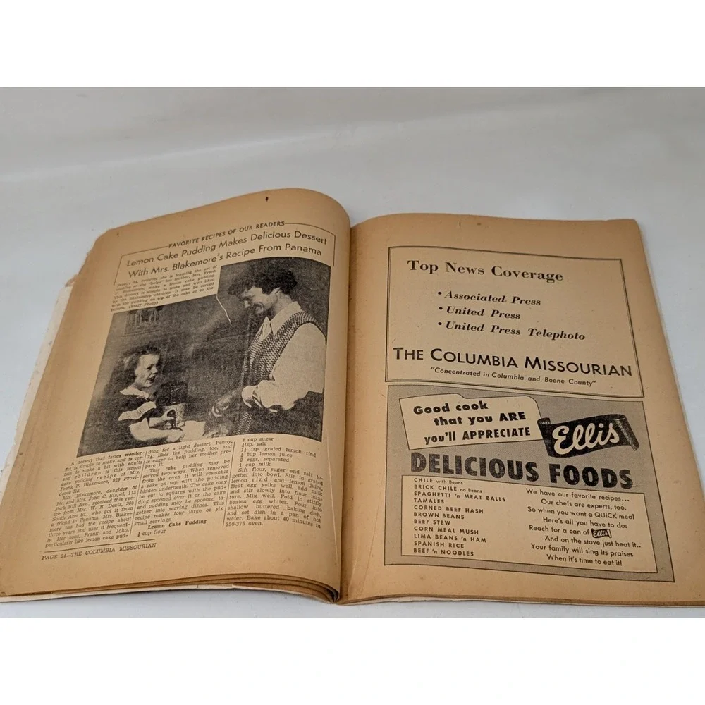 Vintage 1953 Columbia Missouri Recipe‎ Cook Book Desserts Pies House Wife 1950s